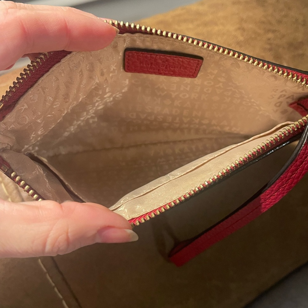 Kate Spade Cherry Red Leather wristlet. Never used! - Picture 4 of 4